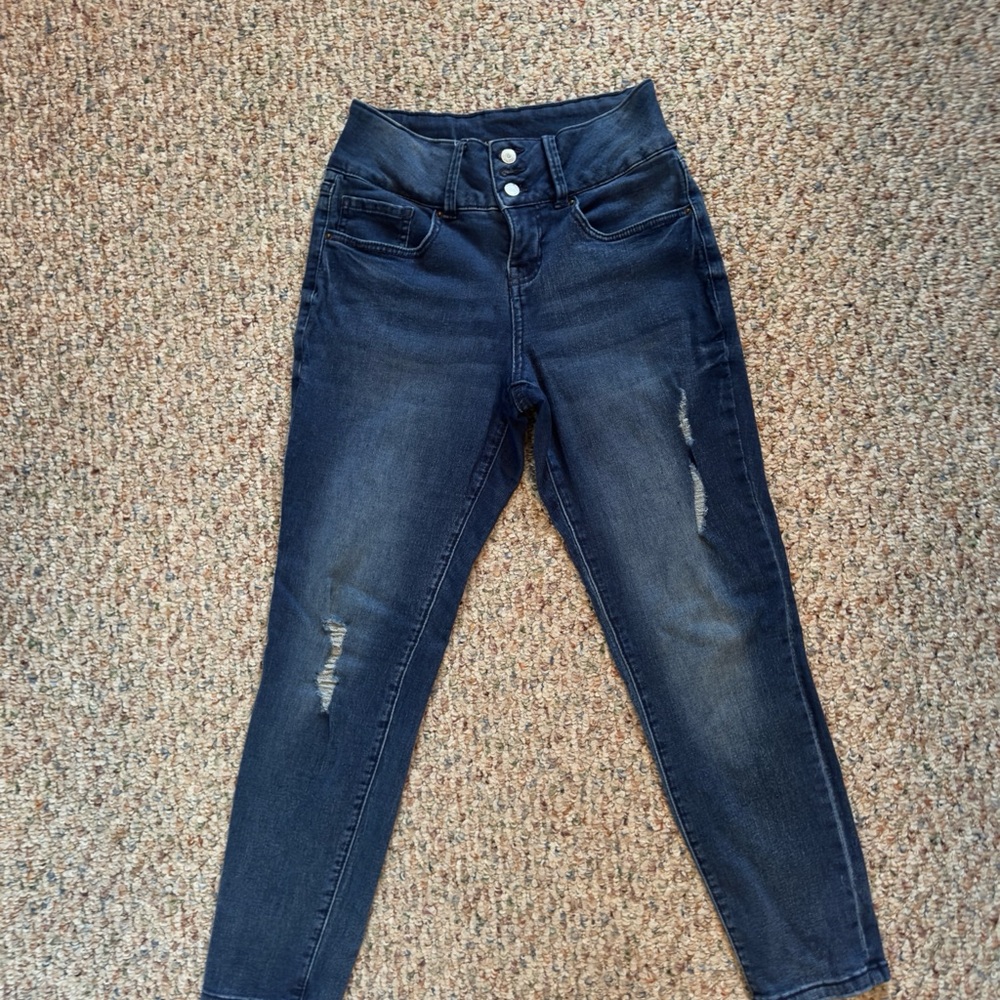 Royalty For Me High Rise Distressed Indigo Jeans